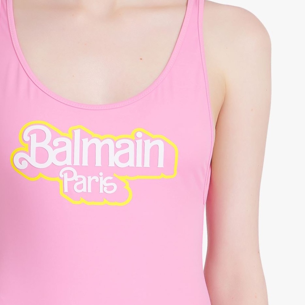 Balmain Pink One Piece Swimsuit